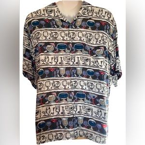 Croft & Barrow Mens Button Down Shirt size XXL Rayon Short Sleeve Tropical